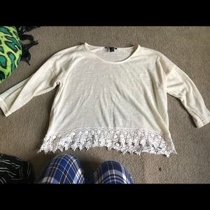 Forever 21 large white crop top